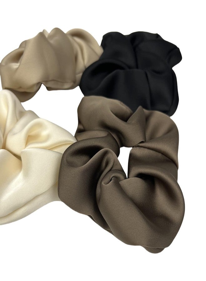 BLBM 4 Pcs Very Soft and Elegant Satin Hair Scrunchies, will not Damage the Hair, Very Suitable for Women - Image 4